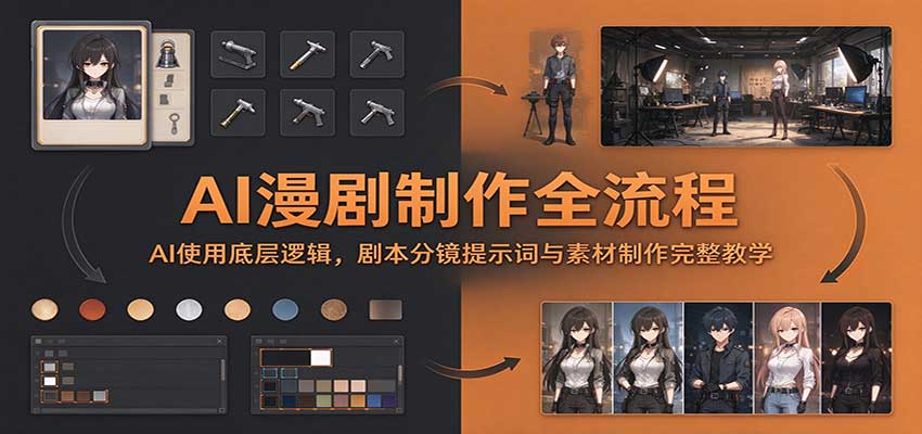 AI漫剧制作全流程：AI使用底层逻辑，剧本分镜提示词与素材制作完整教学-鑫梵淘