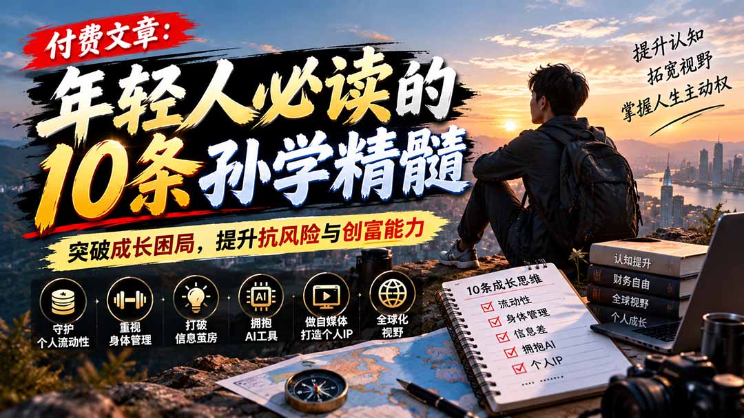 付费文章：年轻人必读的10条孙学精髓，突破成长困局，提升抗风险与创富能力-鑫梵淘