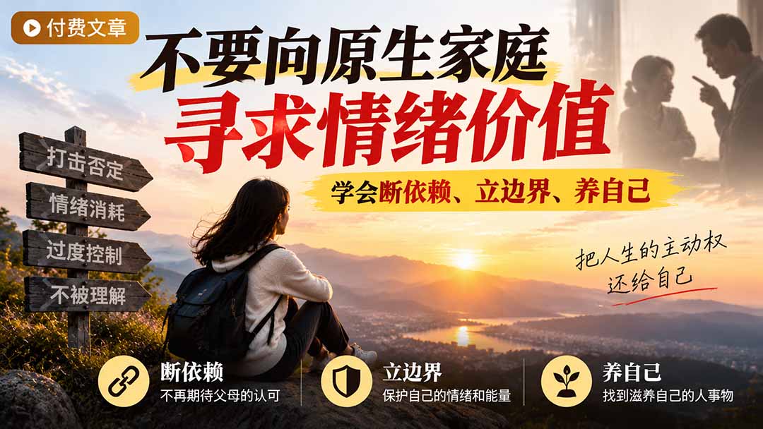 付费文章：不要向原生家庭寻求情绪价值，学会断依赖、立边界、养自己-鑫梵淘