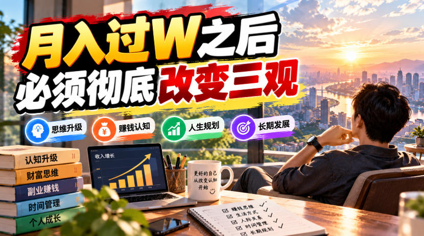 某公众号付费文章：月入过W之后，必须彻底改变三观-鑫梵淘