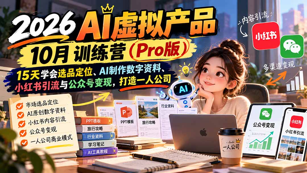 AI虚拟产品10月训练营(Pro版-鑫梵淘
