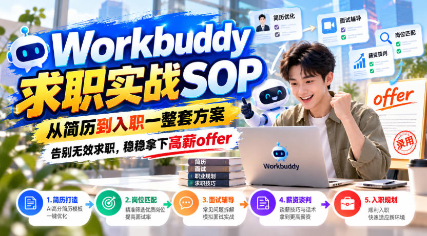 Workbuddy求职实战SOP，从简历到入职一整套方案，告别无效求职，稳稳拿下高薪offer-鑫梵淘