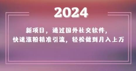 2024新项目，通过国外社交软件，快速涨粉精准引流，轻松做到月入上万【揭秘】-鑫梵淘
