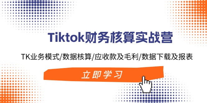 Tiktok财务核算实战营：TK业务模式/数据核算/应收款及毛利/数据下载及报表-鑫梵淘