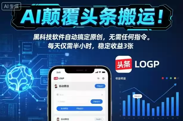 AI颠覆头条搬运！黑科技软件自动搞定原创，无需任何指令。每天仅需半小时，稳定收益3张【揭秘】-鑫梵淘