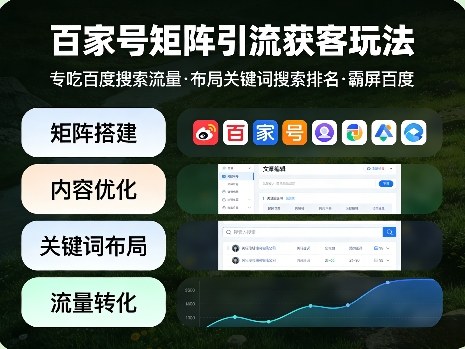 百家号矩阵引流获客玩法，专吃百度搜索流量，布局关键词搜索排名，霸屏百度-鑫梵淘