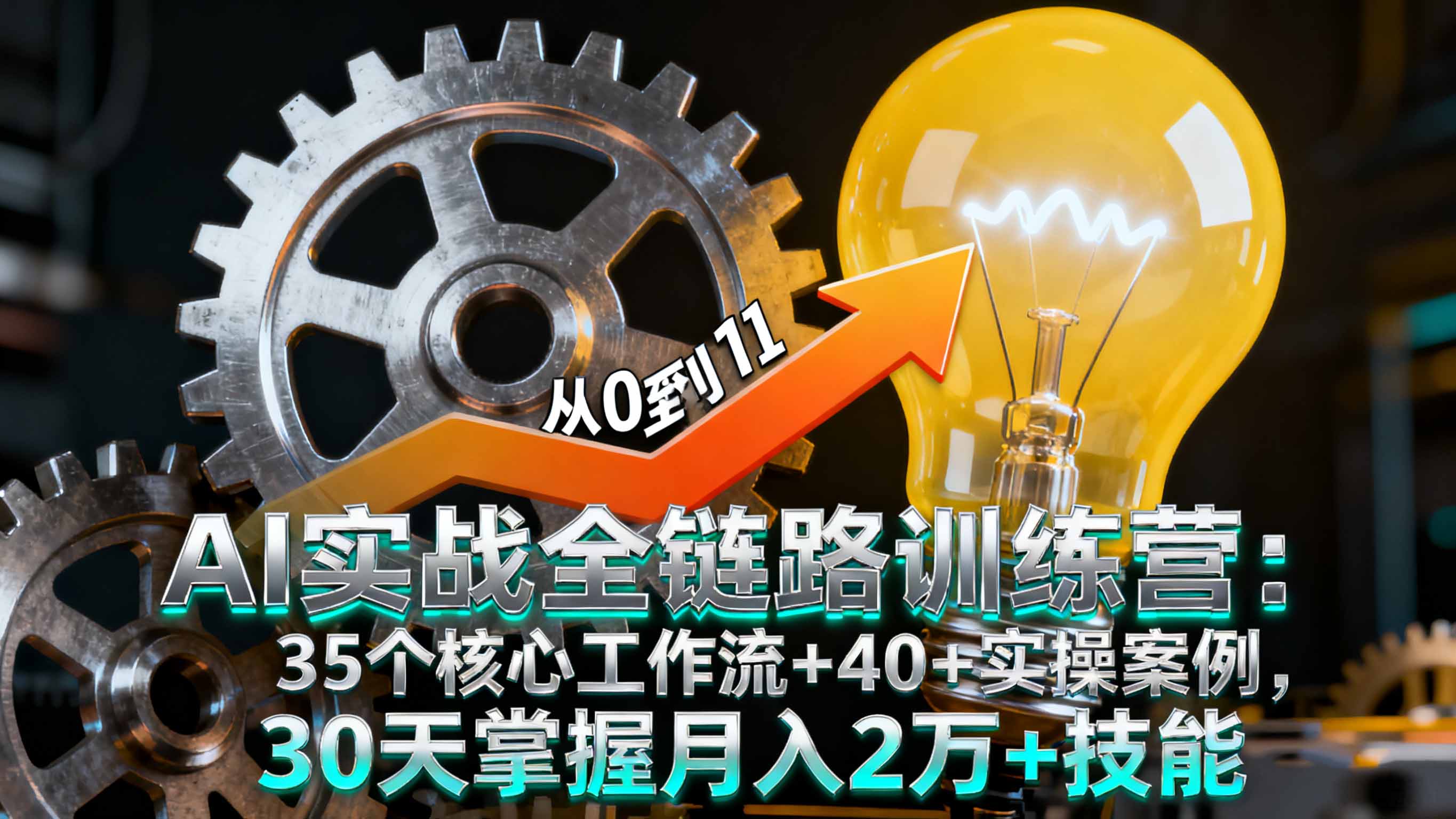 AI实战全链路训练营：35个核心工作流+40+实操案例，30天掌握月入2万+技能-鑫梵淘