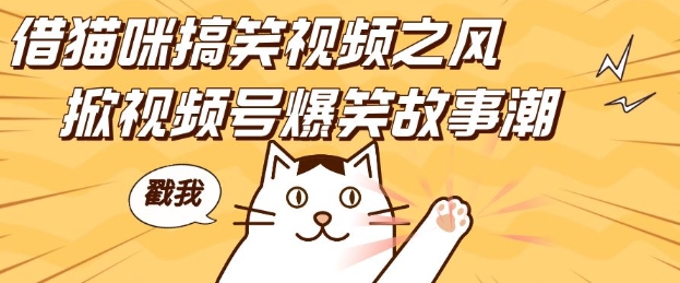 借猫咪搞笑视频之风，掀视频号爆笑故事潮，轻松日入四位数，无门槛快速入门!-鑫梵淘