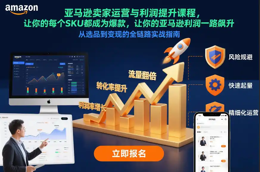 亚马逊卖家运营与利润提升课程，让你的每个SKU都成为爆款，让你的亚马逊利润一路飙升(更新26年3月)-鑫梵淘