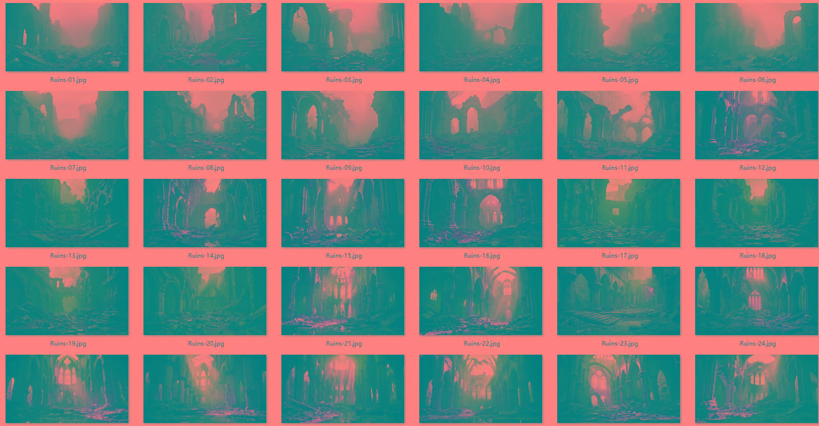 1600张科幻外星恐怖战争废墟环境背景 5K高清图片素材-鑫梵淘