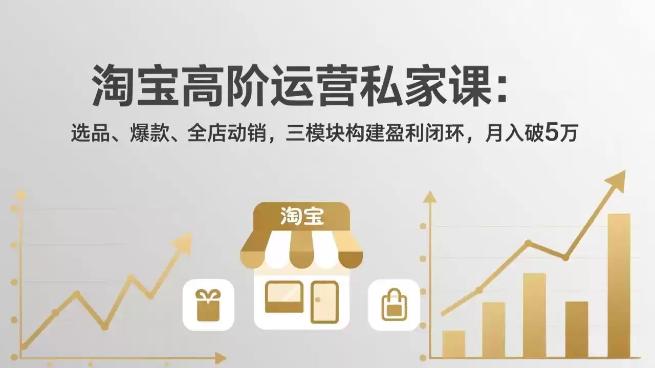 淘宝高阶运营私家课：选品、爆款、全店动销，三模块构建盈利闭环，月入破5万(更新26年2月-鑫梵淘