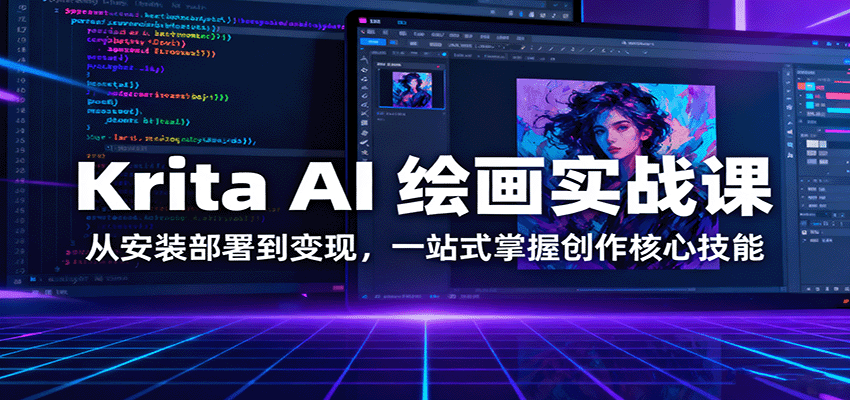 Krita AI 绘画实战课：从安装部署到变现，一站式掌握创作核心技能-鑫梵淘