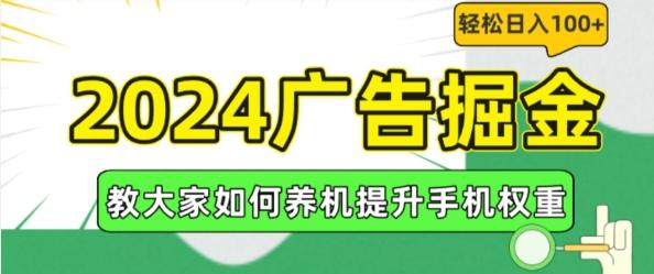 2024广告掘金，教大家如何养机提升手机权重，轻松日入100+【揭秘】-鑫梵淘