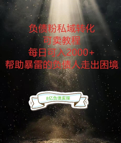 负债粉掘金计划，帮助负债者解决问题，债务规划，债务重组，最好的变现方式【揭秘】-鑫梵淘