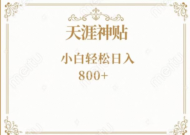 神级项目！天涯神贴再现江湖！小白轻松入手，三个月变现10w+-鑫梵淘