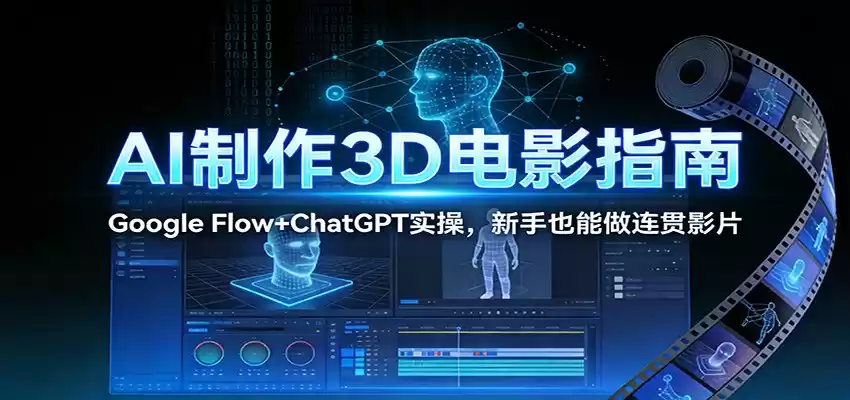 AI制作3D电影指南：Google Flow+ChatGPT实操，新手也能做连贯影片-鑫梵淘