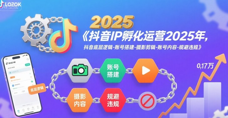 抖音IP孵化运营2025年，抖音底层逻辑-账号搭建-摄影剪辑-账号内容-规避违规-鑫梵淘