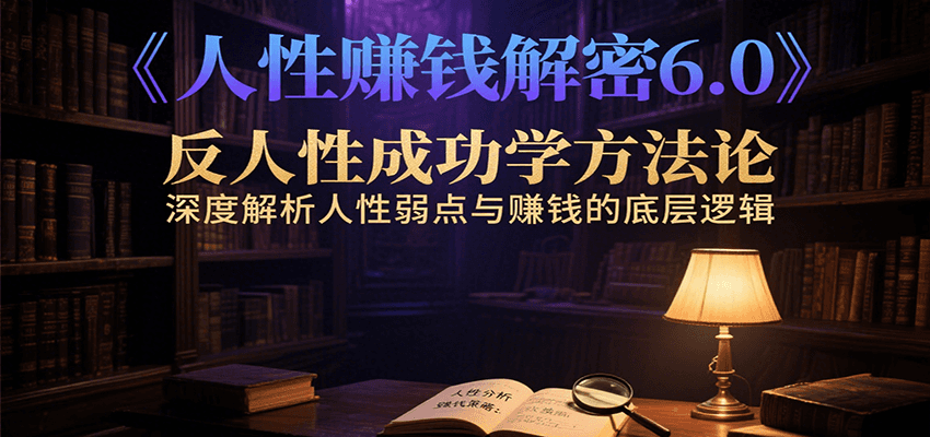 人性赚钱解密6.0，反人性成功学方法论，深度解析人性弱点与赚钱的底层逻辑-鑫梵淘