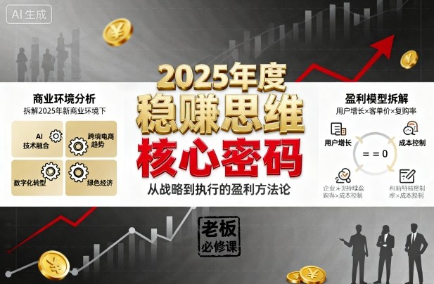 2025年度稳賺思维老板创业营，拆解2025年新商业环境下，企业实现持续盈利的核心密码-鑫梵淘