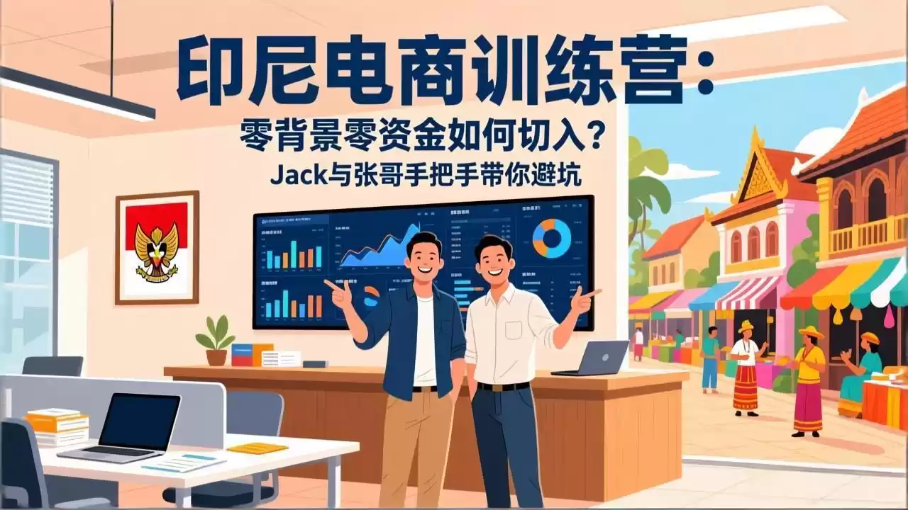 印尼电商训练营：零背景零资金如何切入？Jack与张哥手把手带你避坑-鑫梵淘