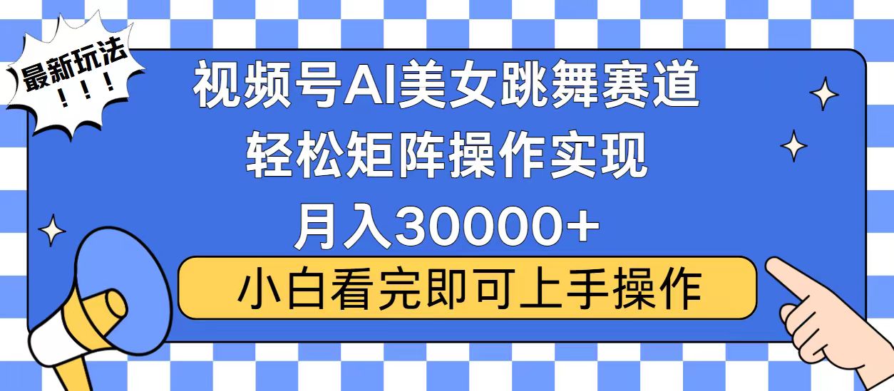 视频号蓝海赛道玩法，当天起号，拉爆流量收益，小白也能轻松月入30000+-鑫梵淘