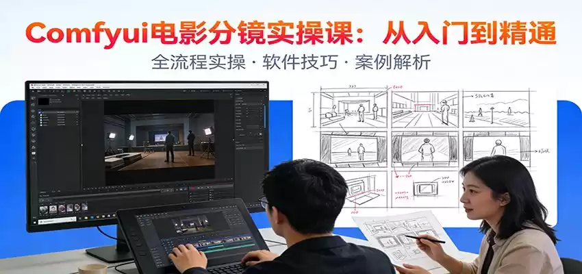 ComfyUI电影分镜实操课：分镜一致性，全流程AI视频制作，零基础也能做专业分镜-鑫梵淘