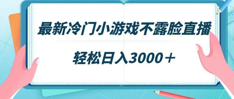 最新冷门小游戏不露脸直播，场观稳定几千，轻松日入3000＋-鑫梵淘