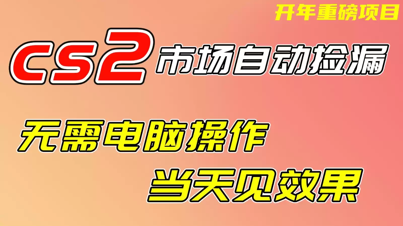 CS2市场挂机项，无需电脑操作，无需进入游戏，当天见效果，支持任何形式验证-鑫梵淘
