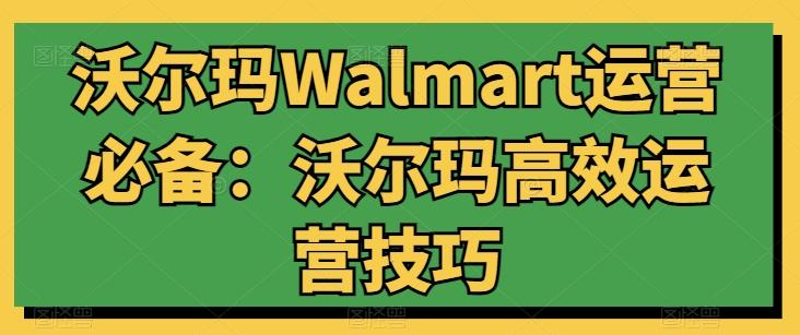 沃尔玛Walmart运营必备：沃尔玛高效运营技巧-鑫梵淘