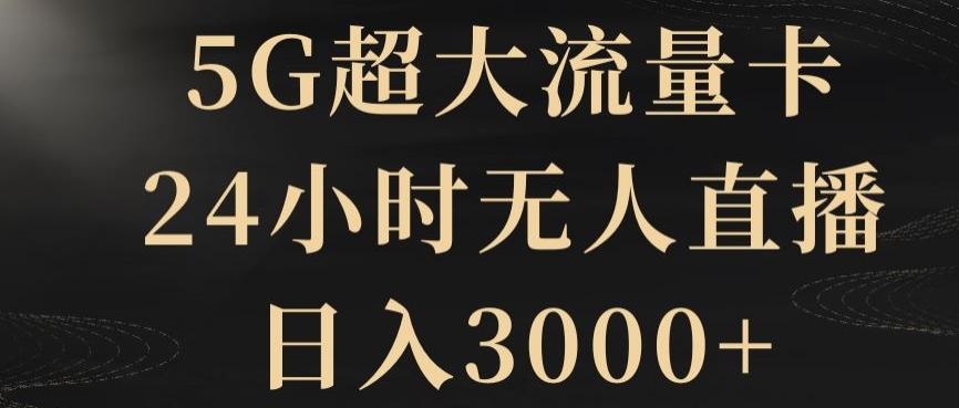 5G超大流量卡，24小时无人直播，日入3000+【揭秘】-鑫梵淘