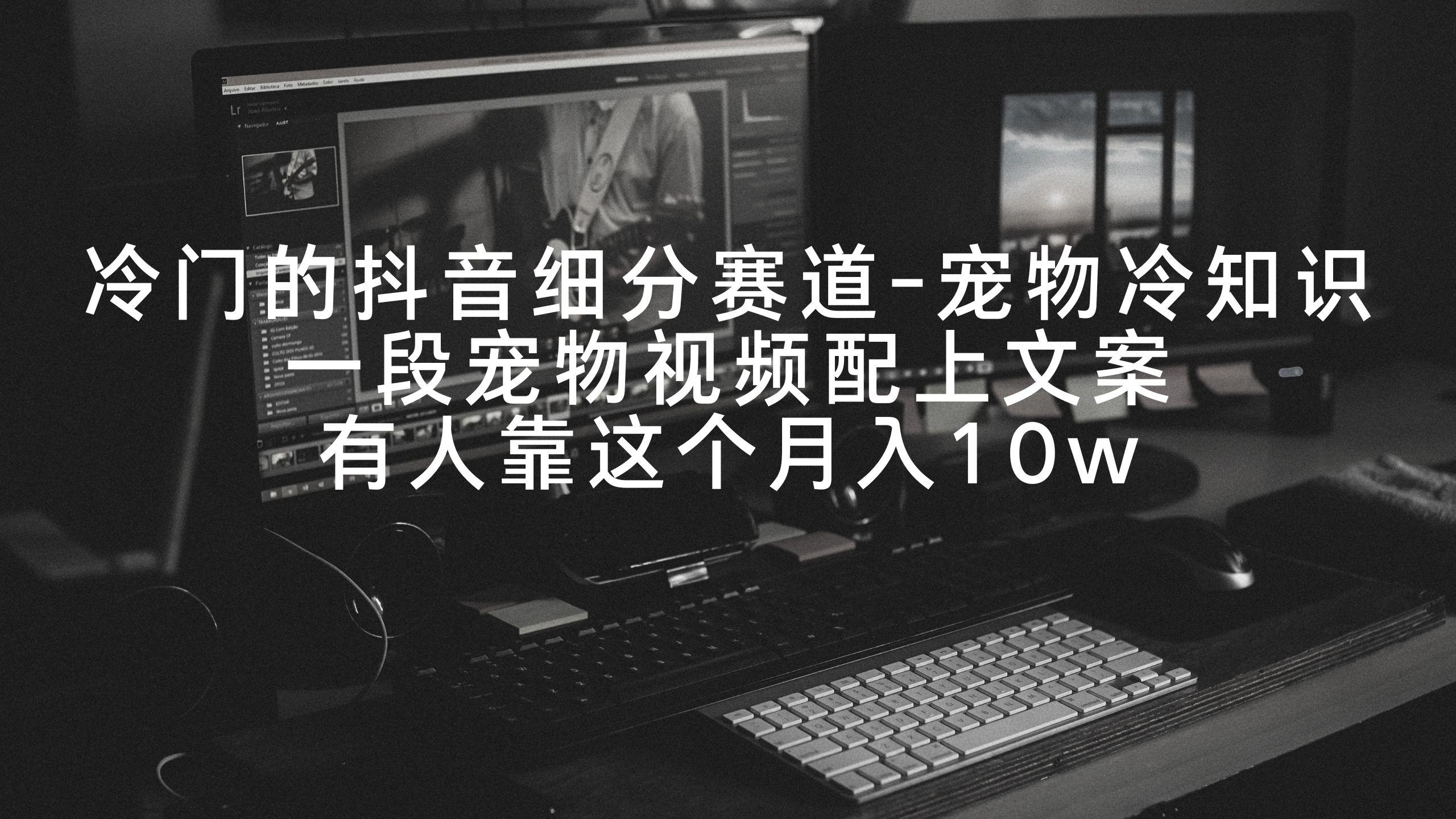 冷门的抖音细分赛道-宠物冷知识，一段宠物视频配上文案，有人靠这个月入10w-鑫梵淘