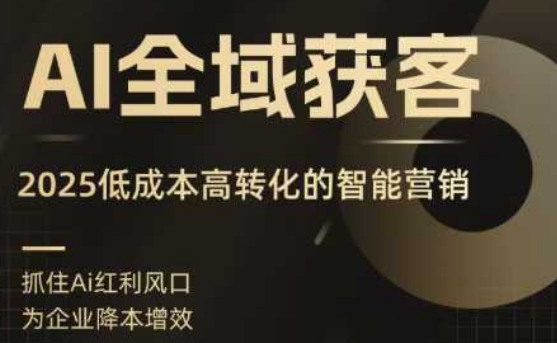AI全域获客实训营，2025低成本高转化的智能营销，精准找客，高效营销-鑫梵淘