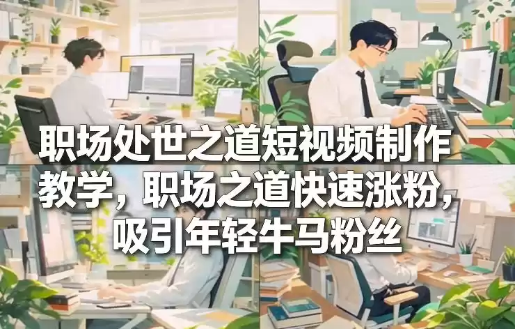 职场处世之道短视频制作教学，职场之道快速涨粉，吸引年轻牛马粉丝-鑫梵淘