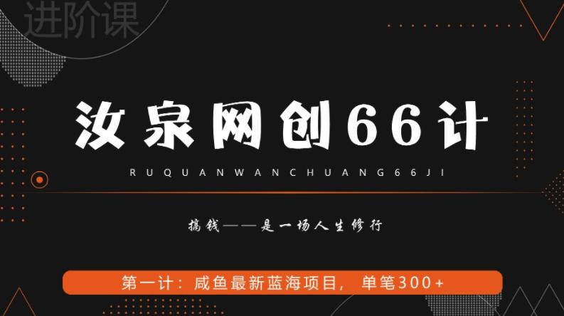 汝泉网创66计之第1计：闲鱼长期稳定项目，单笔变现300+-鑫梵淘