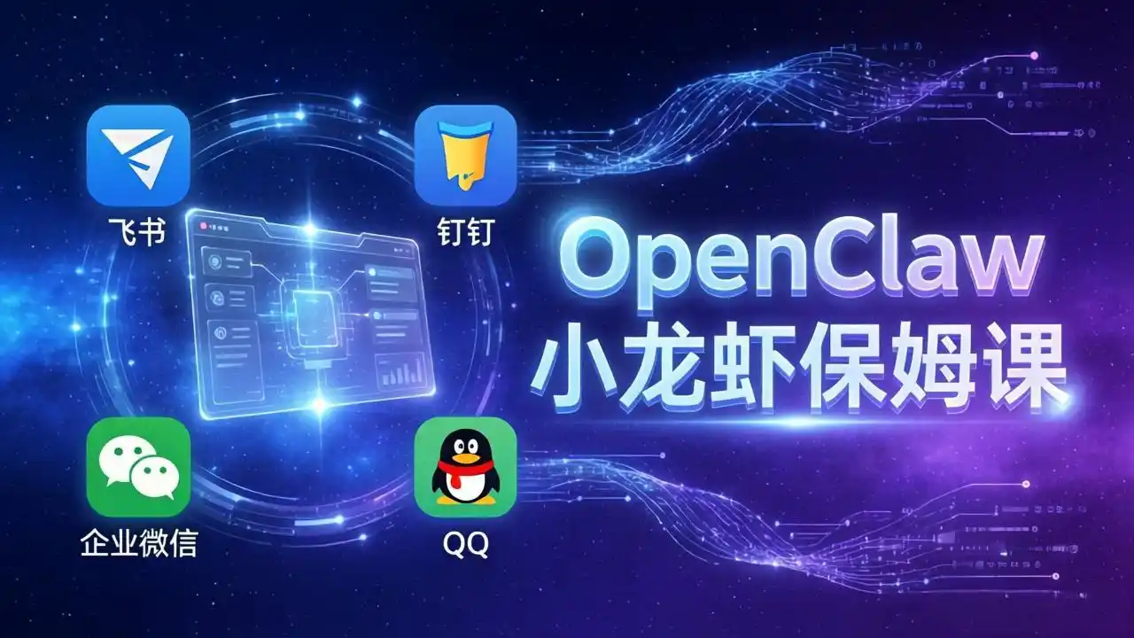 OpenClaw小龙虾保姆课： Windows/macOS/Linux/Docker全系统安装，飞书+钉钉+企业微信+QQ 全接入-鑫梵淘