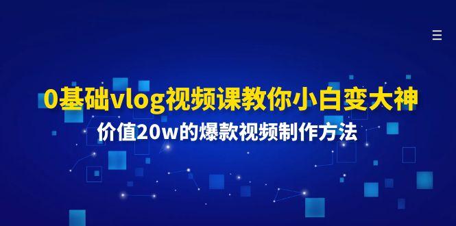 0基础vlog视频课教你小白变大神：价值20w的爆款视频制作方法-鑫梵淘