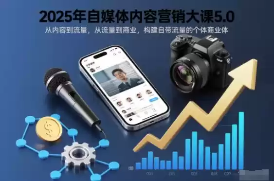 2025年自媒体内容营销大课5.0，从内容到流量，从流量到商业，构建自带流量的个体商业体-鑫梵淘