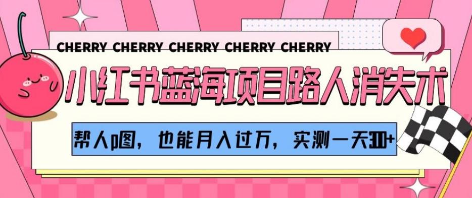 小红书蓝海项目路人消失术，帮人p图，也能月入过万，实测一天300+【揭秘】-鑫梵淘