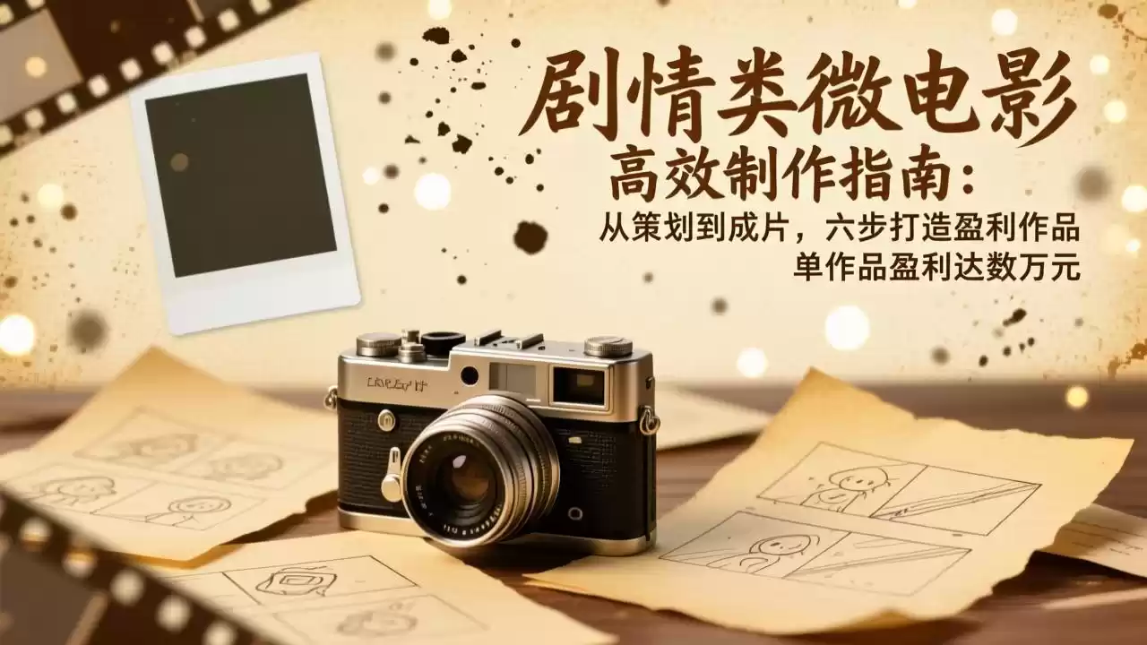 剧情类微电影高效制作指南：从策划到成片，六步打造盈利作品，单作品盈利达数万元-鑫梵淘