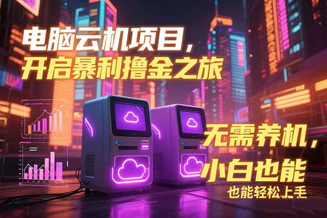 电脑云机项目 暴力撸金玩法，不需要养机 配置没有要求 单机100个窗口一…-鑫梵淘