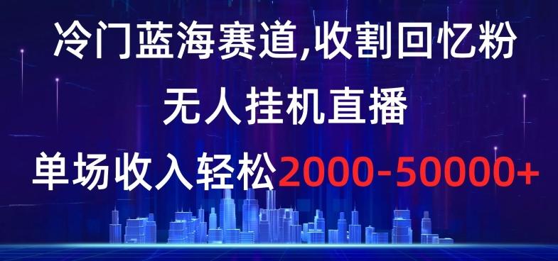 冷门蓝海赛道，收割回忆粉，无人挂机直播，单场收入轻松2000-5w+【揭秘】-鑫梵淘