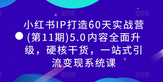 小红书IP打造60天实战营(第11期)5.0​内容全面升级，硬核干货，一站式引流变现系统课-鑫梵淘