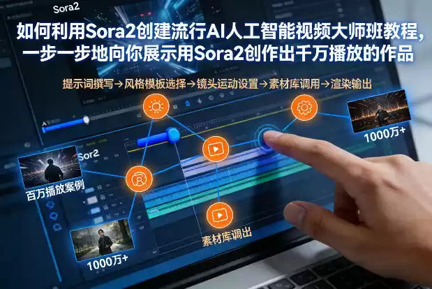 如何利用Sora2创建流行AI人工智能视频大师班，一步一步地向你展示用Sora2创作出千万播放的作品-鑫梵淘