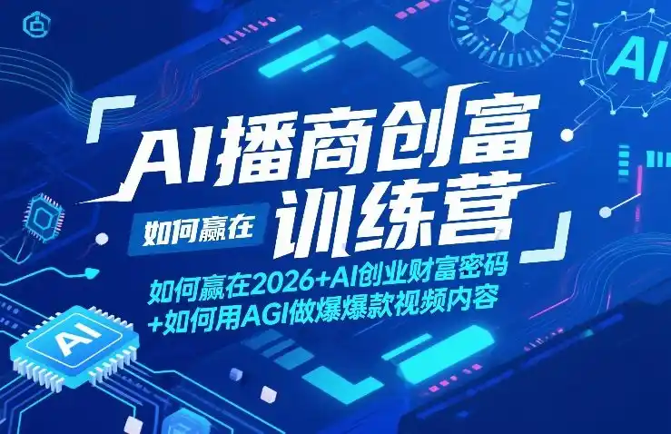 AI播商创富训练营，如何赢在2026+AI创业财富密码+如何用AGI做爆款视频内容-鑫梵淘