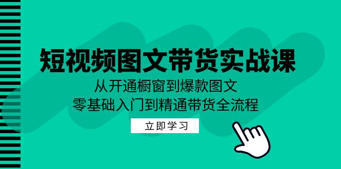 短视频图文带货实战课：从开通橱窗到爆款图文，零基础入门到精通带货-鑫梵淘
