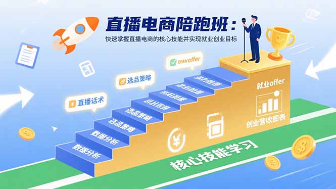 直播电商陪跑班：快速掌握直播电商的核心技能并实现就业/创业目标-鑫梵淘