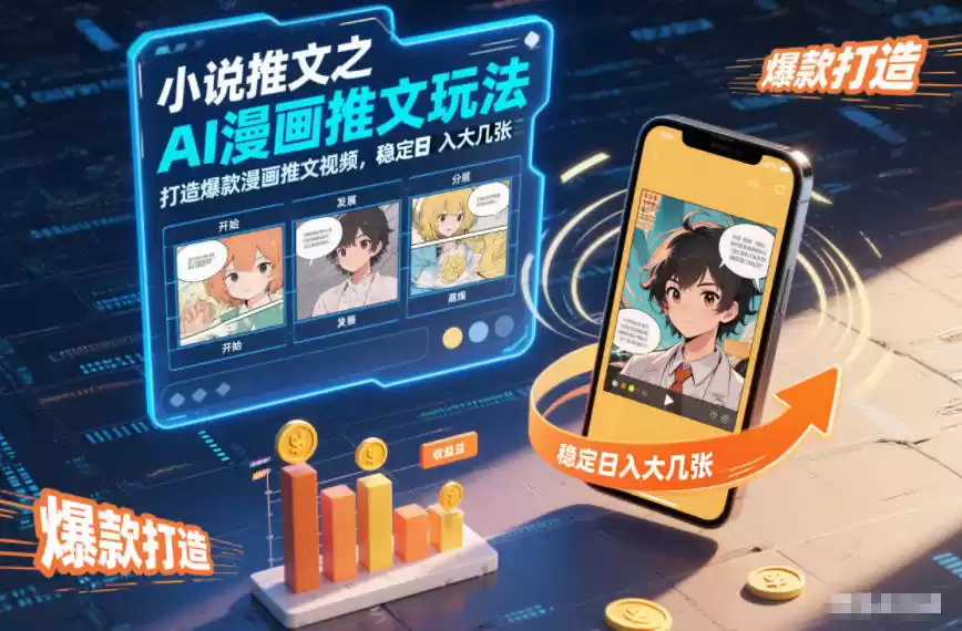 小说推文之AI漫画推文玩法，打造爆款漫画推文视频，稳定日入大几张-鑫梵淘