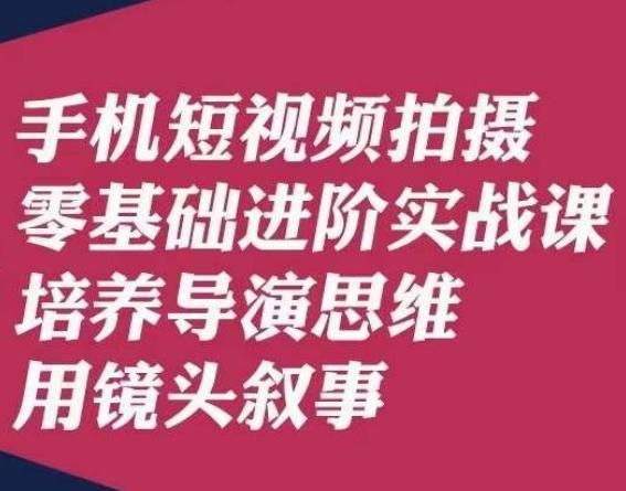 手机短视频拍摄零基础进阶实战课，培养导演思维用镜头叙事唐先生-鑫梵淘