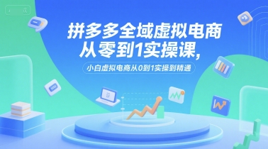 拼多多全域虚拟电商从零到1实操课，小白虚拟电商从0到1实操到精通-鑫梵淘