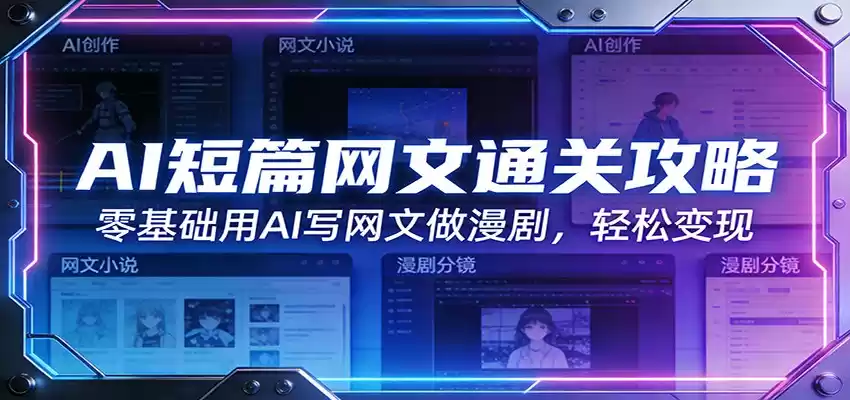 AI短篇网文通关攻略：零基础用AI写网文做漫剧，轻松变现-鑫梵淘
